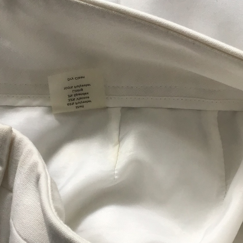 Talbots lined White Ankle Pants donating shirt on - Picture 5 of 7